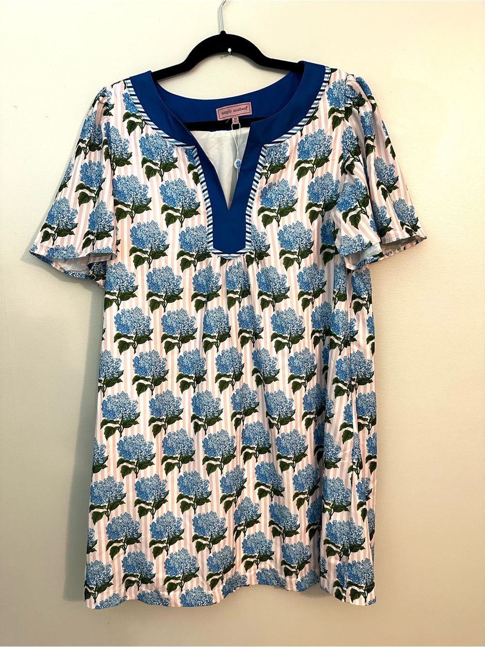 NWT Simply Southern Dress Blue Hydrangeas Size Medium - Picture 2 of 8